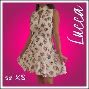 Lucca white/pink keyhole sleeveless dress szXS